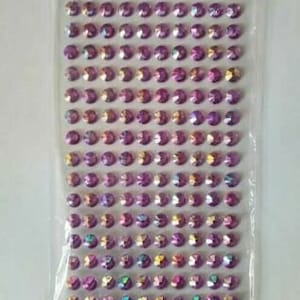 CraftbuddyUS 240 pcs 8 mm Gemas redondas facetadas autoadhesivas, color- AB LILAC
