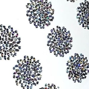 CraftbuddyUS CB058 9 Diamante & Pearl Self Adhesive Stick on Swirl Flower Gems Wedding Craft