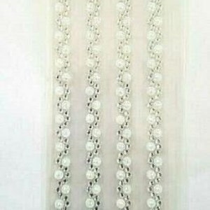 CraftbuddyUS CB117WH-4 tiras de strass autoadesivas, cor branca, faça você mesmo, artesanato