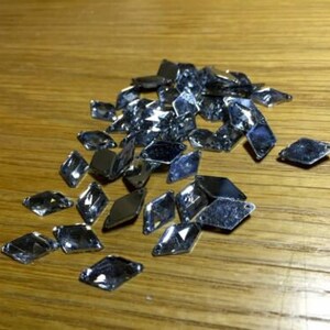 CraftbuddyUS 50pcs 9x15mm Sew On Clear Diamond Acrylic Diamante Rhinestone Gems