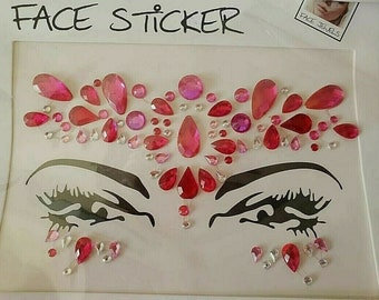 CraftbuddyUS Self Adhesive Face Sticker Gems Glitter Jewel Temp Tattoo-Princess