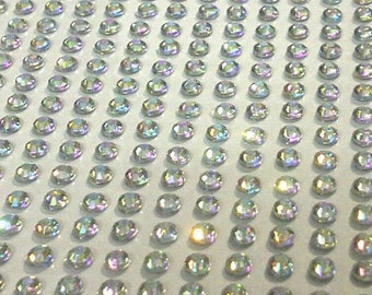 CraftbuddyUS 2400pcs 3mm Individual Self Adhesive Ab Clear Acrylic Rhinestone Diamante Gems