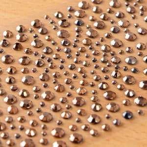 CraftbuddyUS 325 Bronze Self Adhesive Diamante Stick On Rhinestone Crystal Gems