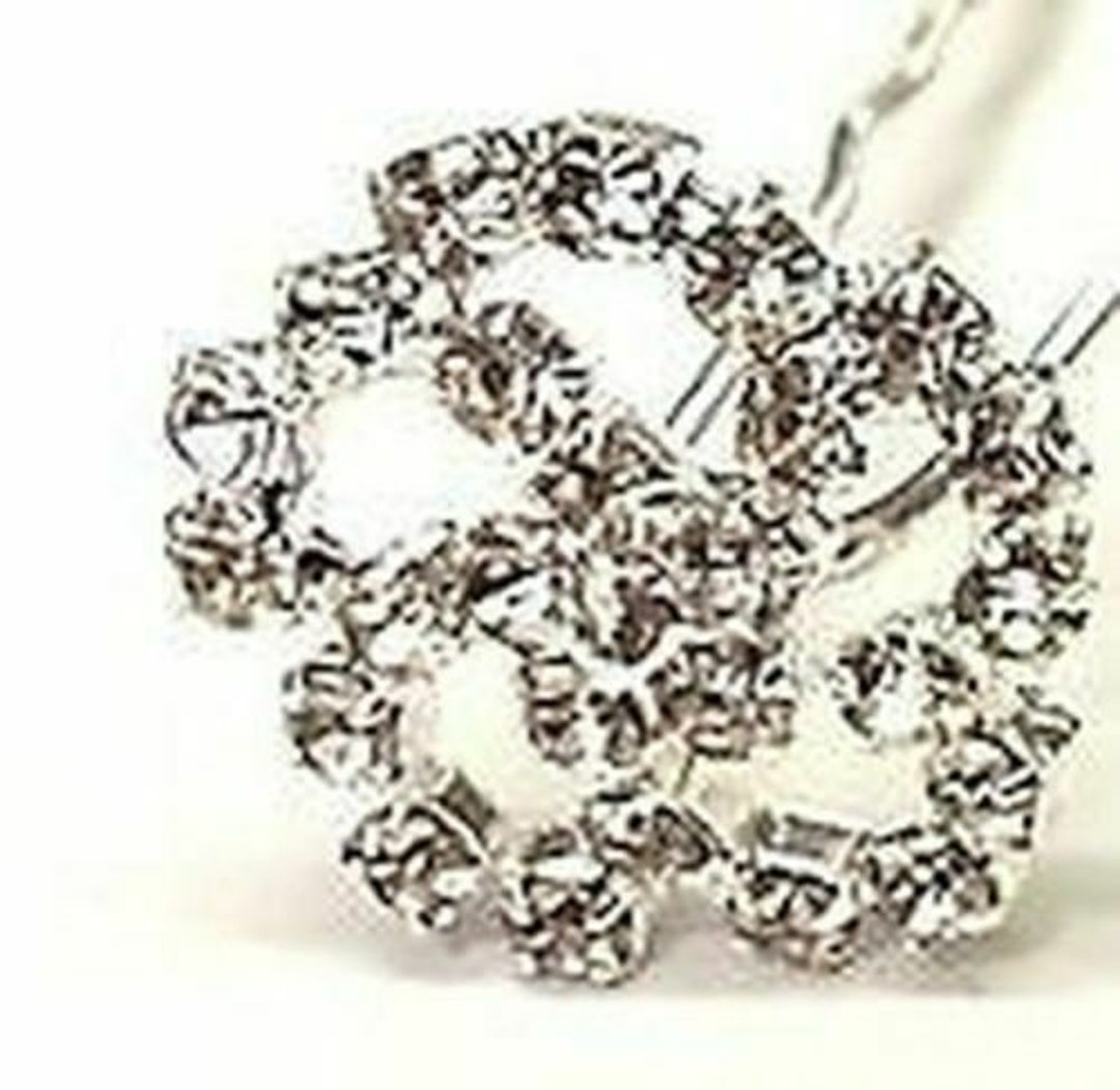 Forcine Con Rose E Strass Cristallo – Set Da 6, Diametro Fiore 11mm, Lunghezza 6cm, Per Sposa, Comunioni E Acconciature Eleganti