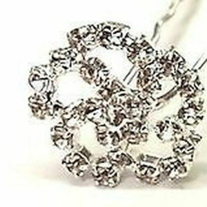 CraftbuddyUS CP16 12pcs 15mm Crystal Rose Rhinestone Diamante Wedding Hair Pins