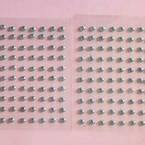 CraftbuddyUS 160 peças 4mm gemas autoadesivas de pérolas individuais, artesanato faça você mesmo, cores aqua e turquesa