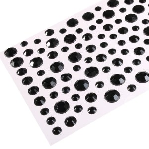 CraftbuddyUS 6,8,10 mm grote zwarte zelfklevende diamanten plak op strass-edelstenen
