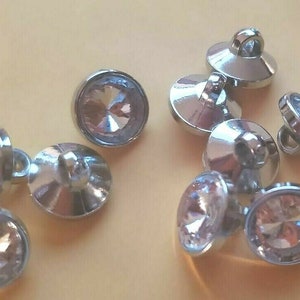 CraftbuddyUS DB9 10pcs  10mm Clear Faceted Glass Crystal Diamante Rhinestone Buttons