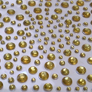 CraftbuddyUS 325 Adesivo autoadesivo in oro con diamanti su gemme di cristallo con strass