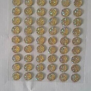 CraftbuddyUS CB042G 60st 10mm zelfklevende AB Sparkle licht gouden bubbel edelstenen