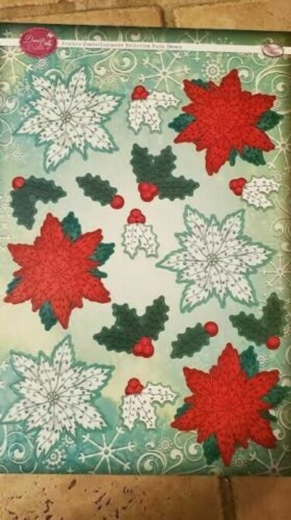 CraftbuddyUS A4 お祝い用ヒイラギ飾りシート - 5 色 x 75 ダイカット