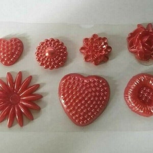 CraftbuddyUS 7pcs Self Adhesive BLUSH Flower and Heart  Pearl Toppers, DIY, Craft