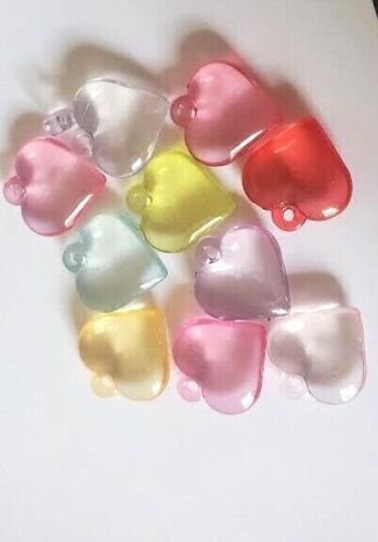 6mm Pink JG03 Flat Back Heart Acrylic Gems - 100 Pieces