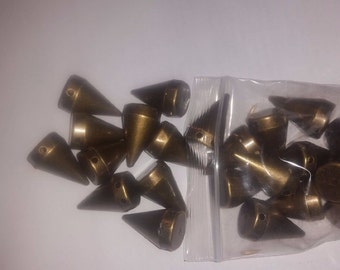 CraftbuddyUS 25pcs 25mm Brass Acrylic Cone Spikes Sew On Studs, DIY