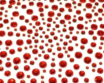 Gemas autoadhesivas de cristal de estrás rojo CraftbuddyUS 325