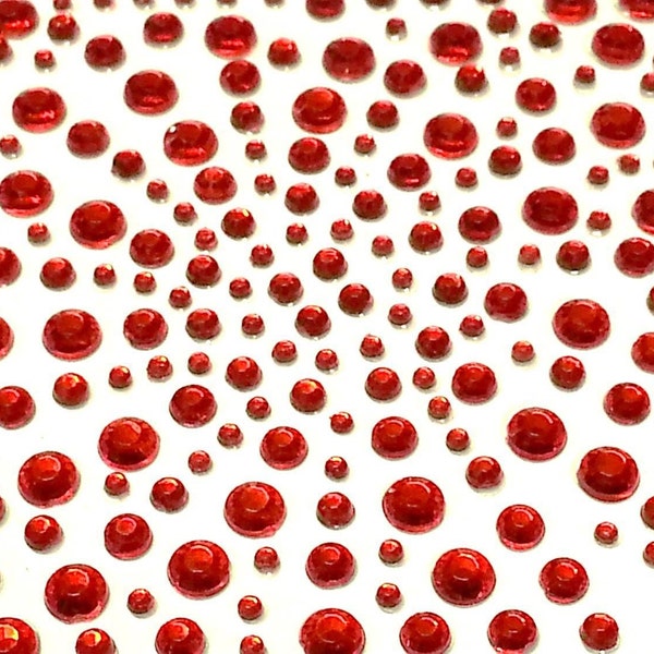 CraftbuddyUS 325 Red Diamante Stick on Rhinestone Crystal Self Adhesive Gems