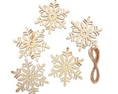 CraftbuddyUS 10 x Laser Cut Wooden Christmas SNOWFLAKE, Wedding Decoration Embellishment