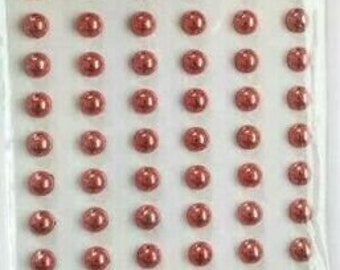 CraftbuddyUS 240 pcs 6mm Individual Rojo Autoadhesivo Gemas Redondas, DIY, Artesanía