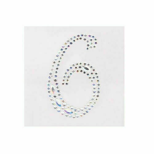 4 in Number Silver Self-Adhesive Rhinestones Gems Sticker