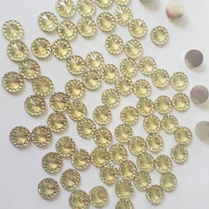CraftbuddyUS 100pcs 8mm Clear FlatBack Point Diamond Round Diamante Resin Gems, DIY