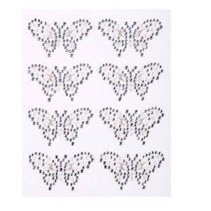 CraftbuddyUS 8 x 40 * 25 mm AB Heldere vlinder markies parel strass zelfklevende edelstenen