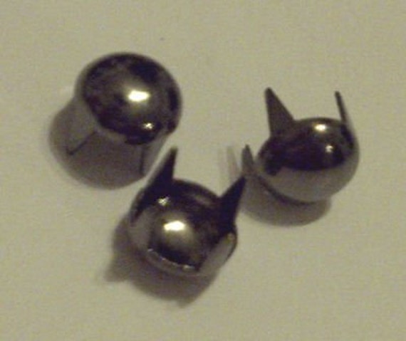 CraftbuddyUS 100pcs Gold 5mm Round Studs for Punk Rock Goth Biker Fashion DIY Stud
