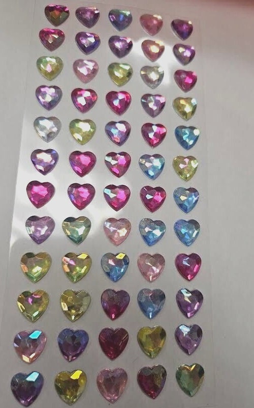 Darice Holographic Hearts Glittery Stickerz Valentines Love Scrapbook  Stickers
