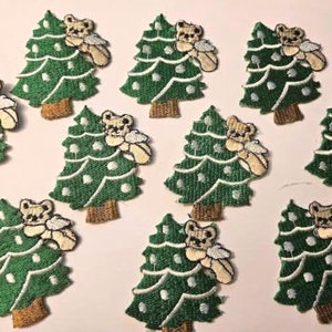CraftbuddyUS 10pcs 2in x 2.25in TREE in Iron On Fabric Motif Patches, DIY