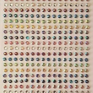 CraftbuddyUS 320pcs x 3 mm Mixed Colors  Individual Self Adhesive Rhinestone Gems, DIY Craft