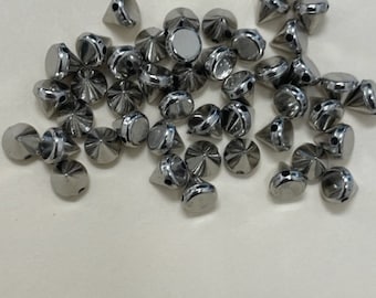 100 Borchie Acriliche Spike 10mm Argento - Per Decorazione Fai Da Te Su Abbigliamento, Borse E Scarpe - Foto 7