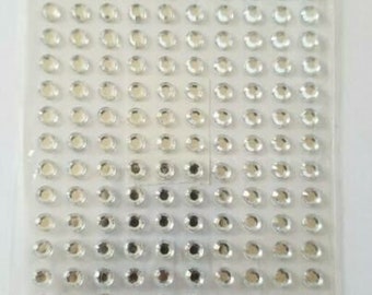CraftbuddyUS 180 pcs 6mm Clear Individual Self Adhesive Rhinstone Gems, DIY