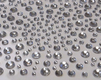CraftbuddyUS 325 Clear Diamante Stick on Rhinestone Self Adhesive Crystal Gems