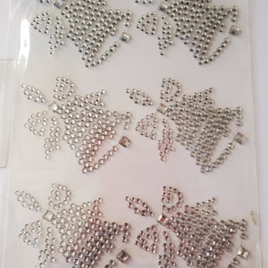 CraftbuddyUS 6 Clear Self Adhesive Christmas Bell SDiamante Rhinestone Gems, DIY
