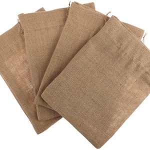 CraftbuddyUS 5 Natural Small for Favors Jute Gift Bags Hessian Drawstring Pouch