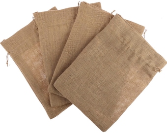 CraftbuddyUS 5 Natural Small for Favors Jute Gift Bags Hessian Drawstring Pouch