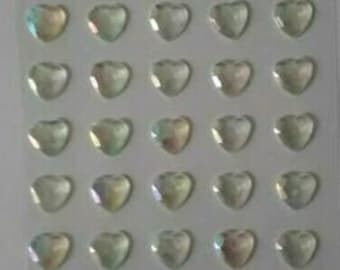 CraftbuddyUS 45 stks 12 mm zelfklevende AB heldere gefacetteerde hart strass edelstenen, ambacht