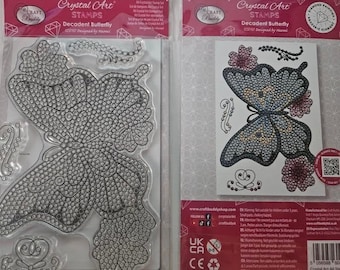 Craft BuddyUS CCST107: Craft Buddy Crystal Art Decadent Butterfly A6 Stamp Set