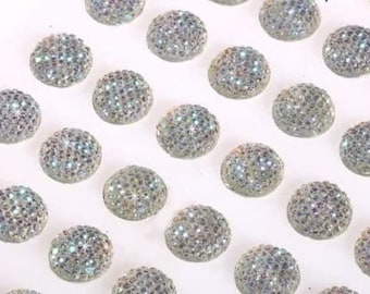 CraftbuddyUS CB064-12SW 42 pcs 12mm Self Adhesive AB Clear Diamante Rhinestone Bubble Gems