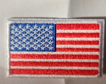 CraftbuddyUS 2 st. amerikansk flagga broderi stryk-på/sy-på tygmotiv lappar, gör-det-själv