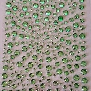 CraftbuddyUS 325 Bâtonnets auto-adhésifs avec strass verts avec strass en cristal