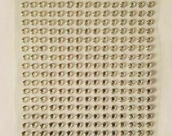 CraftbuddyUS 320pcs 4mm CLEAR Self Adhesive Rhinestone Gems, DIY Craft