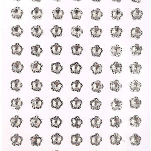 CraftbuddyUS CB074-8CL:60 stuks 8 mm heldere zelfklevende hars bloem strass edelstenen, doe-het-zelf