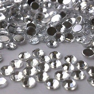 CraftbuddyUS 1000pcs 5mm Clear Flat Back Diamante Crystal Rhinestone Gems