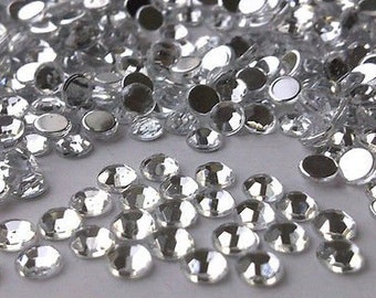 CraftbuddyUS 1000 pezzi di strass di cristallo con retro piatto trasparente da 5 mm