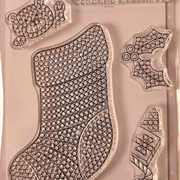 Craft BuddyUS CCST120: Craft Buddy Crystal Art Hang Your Stocking A6 Stamp Set