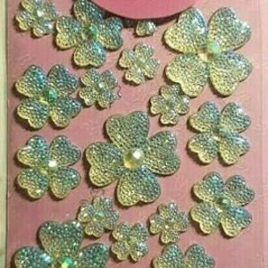 CraftbuddyUS DBG06SW-19 Self Adhesive AB Clear Primrose Flower Gems, Craft DIY