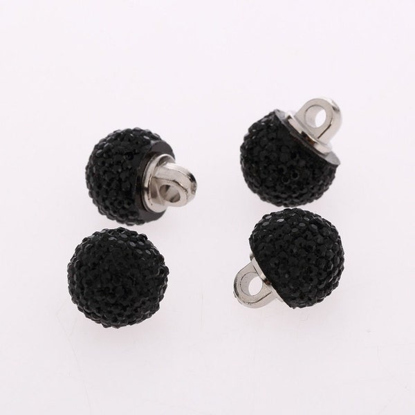 Black Rhinestone Buttons - Etsy