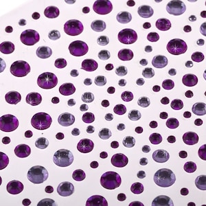 CraftbuddyUS 325 Purple/Lilac Mix Self Adhesive Diamante Stick on Rhinestone Sticky Gem