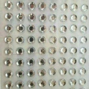 CraftbuddyUS 80 stuks 8mm Duidelijke Individuele Zelfklevende Edelstenen