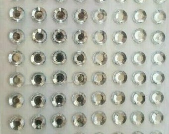 CraftbuddyUS 8 pcs 8mm Clear Individual Self Adhesive Gems